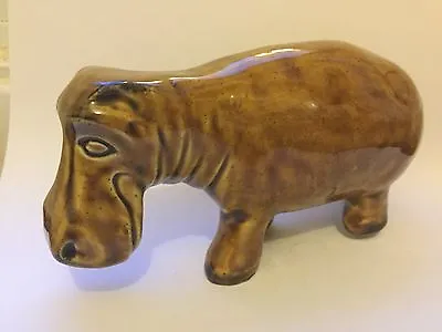 Buy Signed Pottery Hippo Sculpture / Ornament / Figure Bonchurch Pottery • 40£