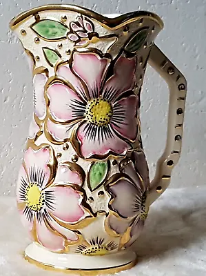 Buy Rare Art Deco Kensington Ware KPB Burslem Large Hand Painted Sunflower Jug Vase • 24.99£