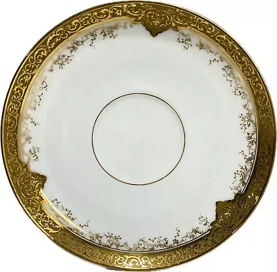 Buy Antique Limoges Porcelain Saucer Wm. Guerin Circa 1900 Gold White • 11.50£