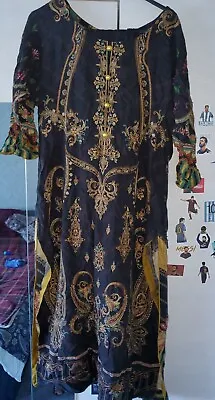 Buy Pakistani Iznik Designer Suits Stiched Meduim 3 Peice Linen • 45£