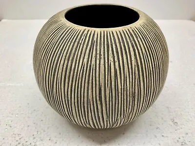Buy Funky Vintage Retro Ceramic Studio Gourd Vase Organic Sculptural Black White • 25£