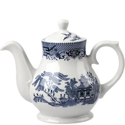 Buy CHURCHILL SANDRINGHAM TEA/COFFEE POT BLUE WILLOW PRINT(BWLPS151)(42cl/15oz) • 101.50£