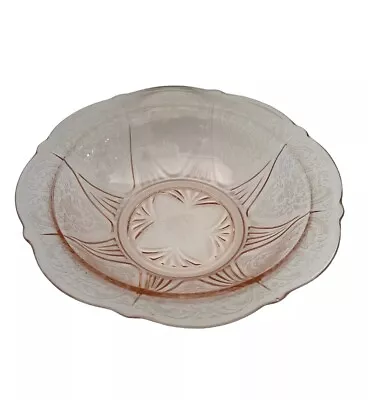 Buy Vintage Hazel Atlas Pink Depression 10  Glass Bowl - Royal Lace • 14.38£