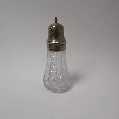 Buy Glass Crystal Cut Sugar Shaker Sifter With Plated Silver Colour Lid    • 15£