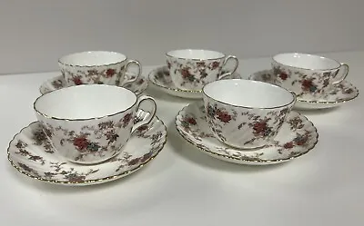Buy Minton Ancestral Vintage Set Of 5 Tea Cups & Saucers  England Fine Bone China • 46.33£