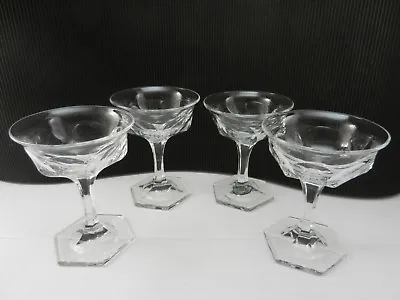 Buy Jefferson Glass Krys-tol Champagne Sherbets 4 Clear EAPG 5  T Ca 1907-1920's TM • 41.73£