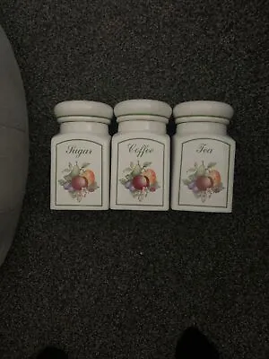 Buy Johnson Brothers Fresh Fruits Tea Coffee Sugar Storage Jars • 15£