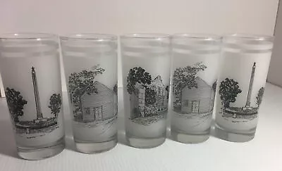 Buy Texas Commemorative Frosted Glasses 150th Anniversary Sesquicentennial Lot 5 • 42.84£