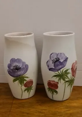 Buy Pair 6  Radford Ware Anemone Pattern Art Deco Style Vases Hand Painted,palegreen • 12£