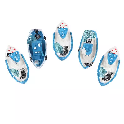 Buy Mini Glass Sailboat Ornaments - 5Pcs Nautical Theme Desktop Decor (Random Style) • 9.49£