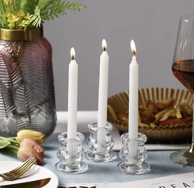 Buy Candle Holders Glass, Clear Glass, For Birthday, Christmas Decorations (1holder) • 3£