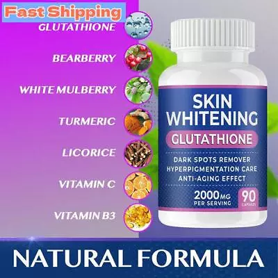 Buy SKIN WHITENING GLUTATHIONE 2000mg Per Serve Brightening Lightening Pills 90 Cap • 8.69£