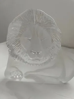 Buy Beautiful Mats Jonasson Crystal Art Glass Lion Signed & Numbered  • 25£