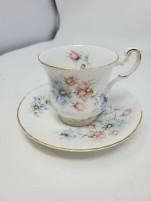 Buy QUEENS Rosina Fine Bone China 1875 Tea Cup And Saucer With Flowers & Gold Trim • 19.40£