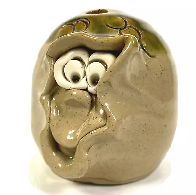 Buy VTG Pretty Ugly Pottery Face 3 Hole Flower Frog Vase Pen Pot Made In Wales Stamp • 11.99£