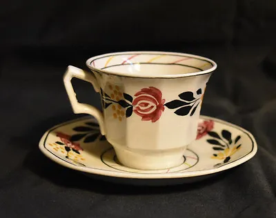 Buy George Jones & Sons Small Tea Cup & Saucer Crescent Ivory Vintage  • 11.57£