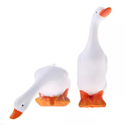 Buy 2pcs Realistic Goose Animal Statues Lawn Ornaments For Outdoor Indoor Decor • 18.60£