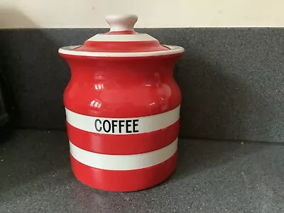 Buy Cornishware Red And White Coffee Storage Jar - New • 20£