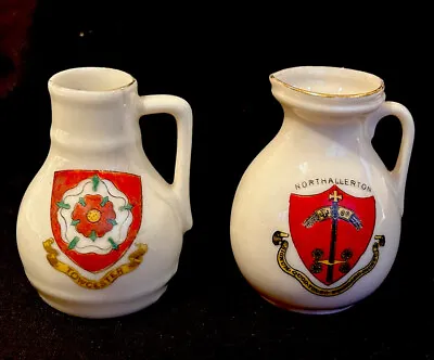 Buy Arcadian Souvenir Crested Ware Vases. Northallerton And Towcester Crests • 5£