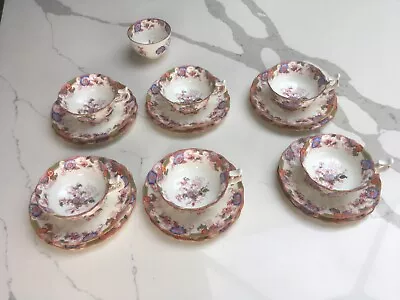 Buy Vintage Cauldon China Hand Painted Floral Pattern Pink BENTICK 19 Piece Tea Set  • 49£