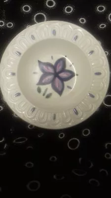 Buy Lancastrian Pottery England Decorative Dish. Vintage. White With Purple Flower.  • 10£