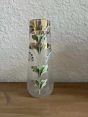Buy Art Nouveau Glass Vase French Enamel. Petra’s Moser Era • 96.07£