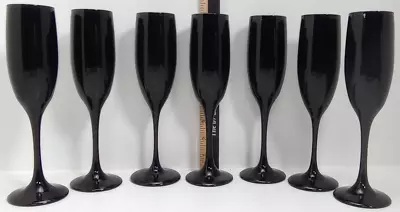 Buy Vintage Set Of 7 Black Amethyst Glasses Wine Glasses 8 3/4  Purple • 52.11£