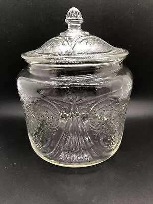 Buy Hazel Atlas Royal Lace Clear Cookie Jar W/ Lid Vintage Depression Glass Biscuit • 28.41£