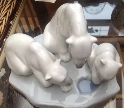 Buy Lladro  Polar Bear Family 01443 Retired Rare • 49.95£