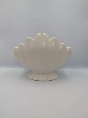 Buy XL Vintage Price Kensington Ware White Clam Shell - Art Deco Mantle Vase Planter • 45£