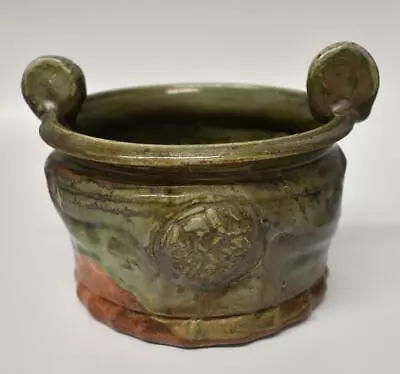 Buy Michigan Artist John Glick Pottery Bowl Green & Orange • 179.82£