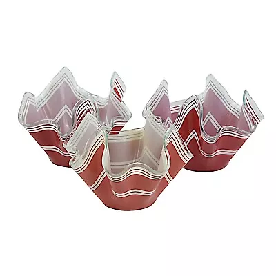 Buy Chance Glass, Handkerchief Vase, Red X 3 Horizontal Stripes • 30£
