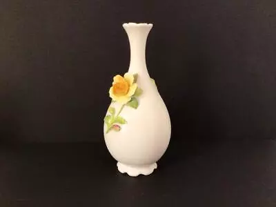 Buy Vintage Coalport Bone China Yellow Rose Raised Relief Bud Vase - 6.5  Tall • 9.99£