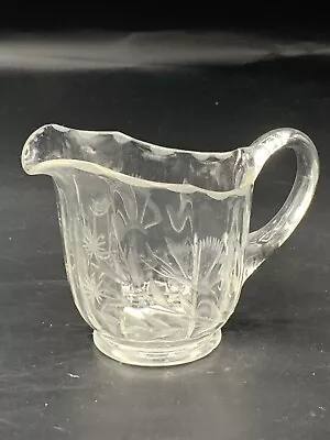Buy Vintage Clear Cut Glass Creamer Butterfly Design • 4.74£