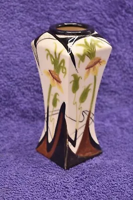 Buy Black Ryden Lullaby Pattern 16.5cm Square Sided Vase By Sian Leeper 2004 • 89.99£