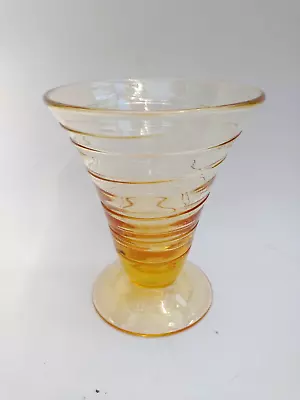 Buy Whitefriars 9296 Golden Amber Ribbon Trail Glass Vase Barnaby Powell 40s British • 25.95£