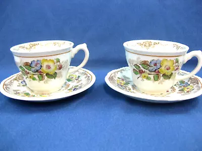 Buy Ridgways Apple Blossom Footed Cup & Saucer Set Vintage England 1934 • 15.32£