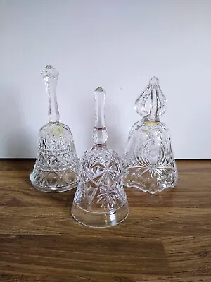 Buy Three Vintage Pressed Glass Bell Ornaments Cottage Core Granny Chic  • 10£