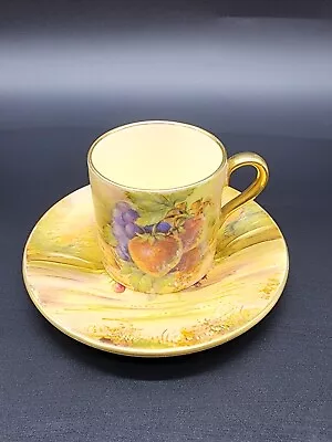 Buy Vintage Royal Winton Gold Fruit Hand Painted Cup Saucer Signed Bone China • 44.64£