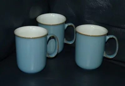 Buy 3 X Denby Colonial Blue Tea Coffee Mug Straight Sided C Shape Handle 3  X 4  VGU • 20£
