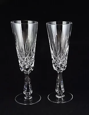 Buy Pair Of Galway Crystal Clifden (Plain Base) Fluted Champagne Goblets • 14.23£