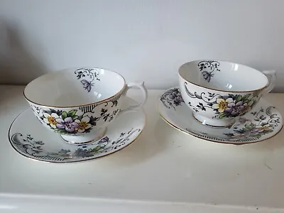 Buy Two Vintage Clarence China Tea Cups And Saucers • 9£