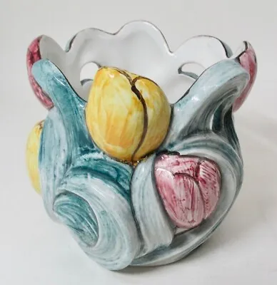 Buy DeKlomp Delftware Polychrome Handpainted Sculpted Tulip Vase • 18.94£