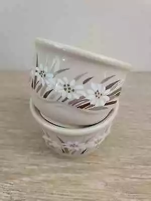 Buy Vintage Poole Pottery, A Pair Of Egg Cups In The Mandalay Design, Beige & White  • 6£