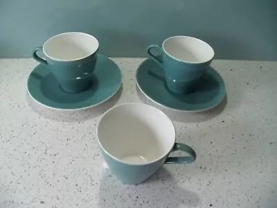 Buy Poole Twintone Blue Moon ? Duck Egg Blue & White Cups And Saucers Plus Extras • 10£