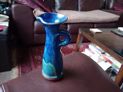 Buy Rupert Blymire, Bristol Pottery, Beautiful Blue Glaze Oil Jug/Jar. 16cm Tall. • 14.50£