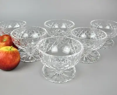 Buy Cut Crystal Footed Bowls. Quality Glass Fruit Sundae Ice Cream DISHES. Set Of 6. • 34.99£