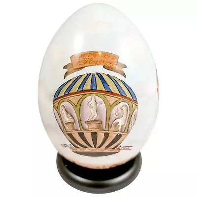 Buy Antique French Sevres Style Porcelain Easter Egg With Hot Air Balloon Decoration • 100£