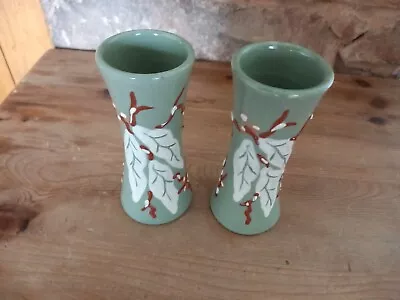 Buy Royal Brannam Ware Pottery Green Vases 5 .5 Inch C H Brannam Devon Qty 2 • 4.99£