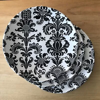 Buy Royal Stafford Black & White Paisley/Baroque Fine Earthenware 9” Plates Set Of 3 • 23.98£